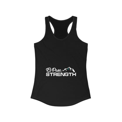 El Paso Strength White Green Star Women's Ideal Racerback Tank