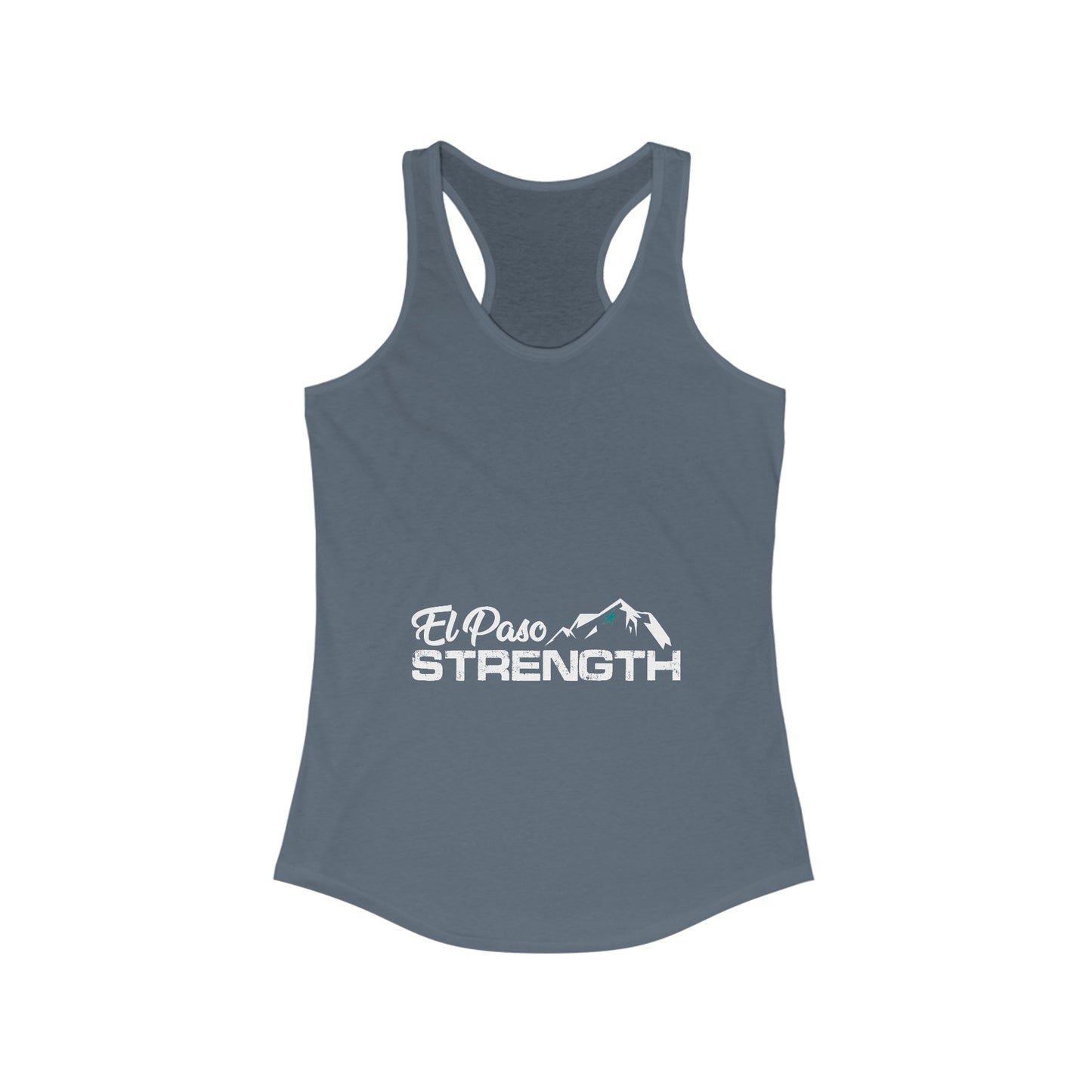 El Paso Strength White Green Star Women's Ideal Racerback Tank