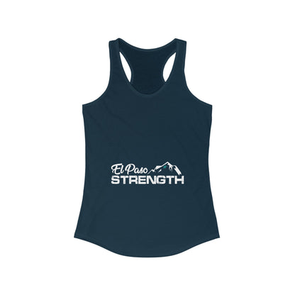 El Paso Strength White Green Star Women's Ideal Racerback Tank