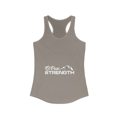 El Paso Strength White Green Star Women's Ideal Racerback Tank