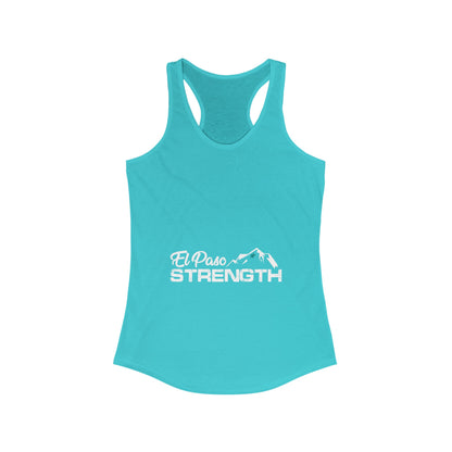 El Paso Strength White Green Star Women's Ideal Racerback Tank