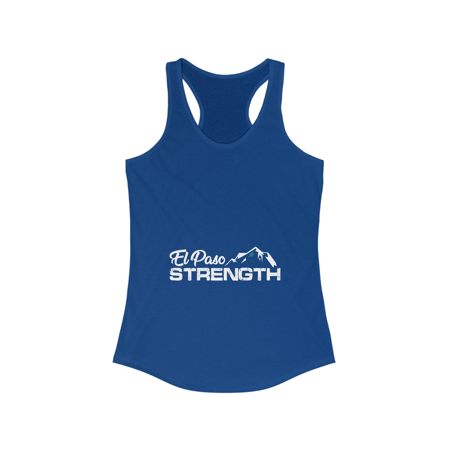 El Paso Strength White Green Star Women's Ideal Racerback Tank