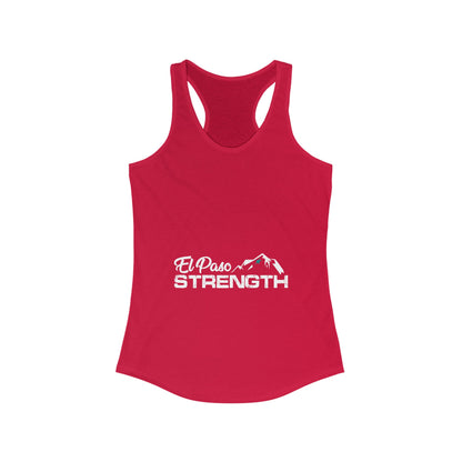 El Paso Strength White Green Star Women's Ideal Racerback Tank