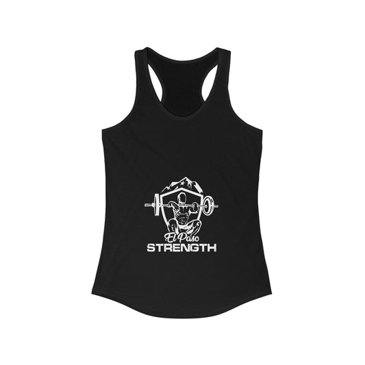 El Paso Strength Shield all White Women's Ideal Racerback Tank