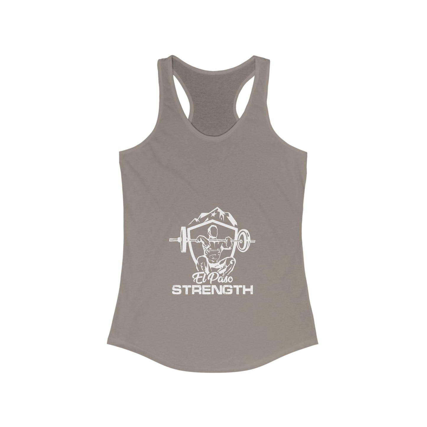 El Paso Strength Shield all White Women's Ideal Racerback Tank