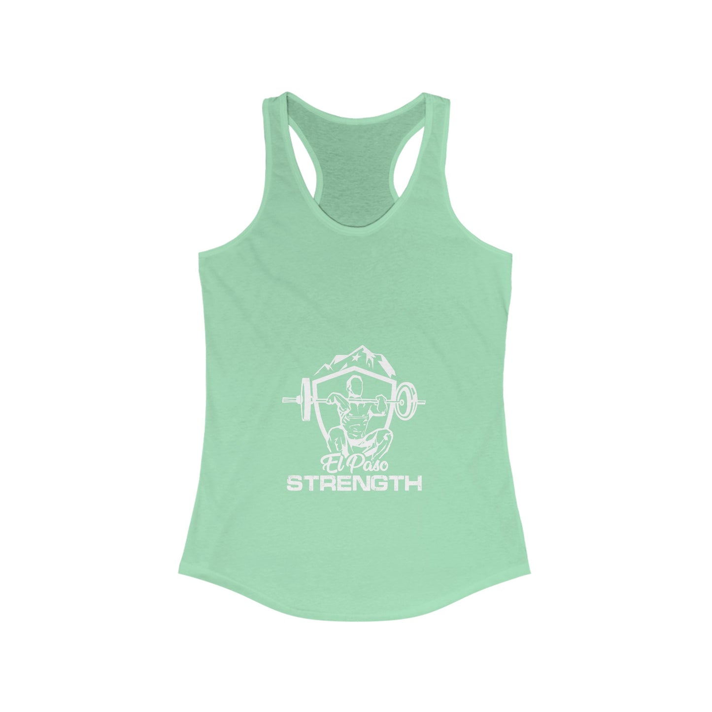 El Paso Strength Shield all White Women's Ideal Racerback Tank