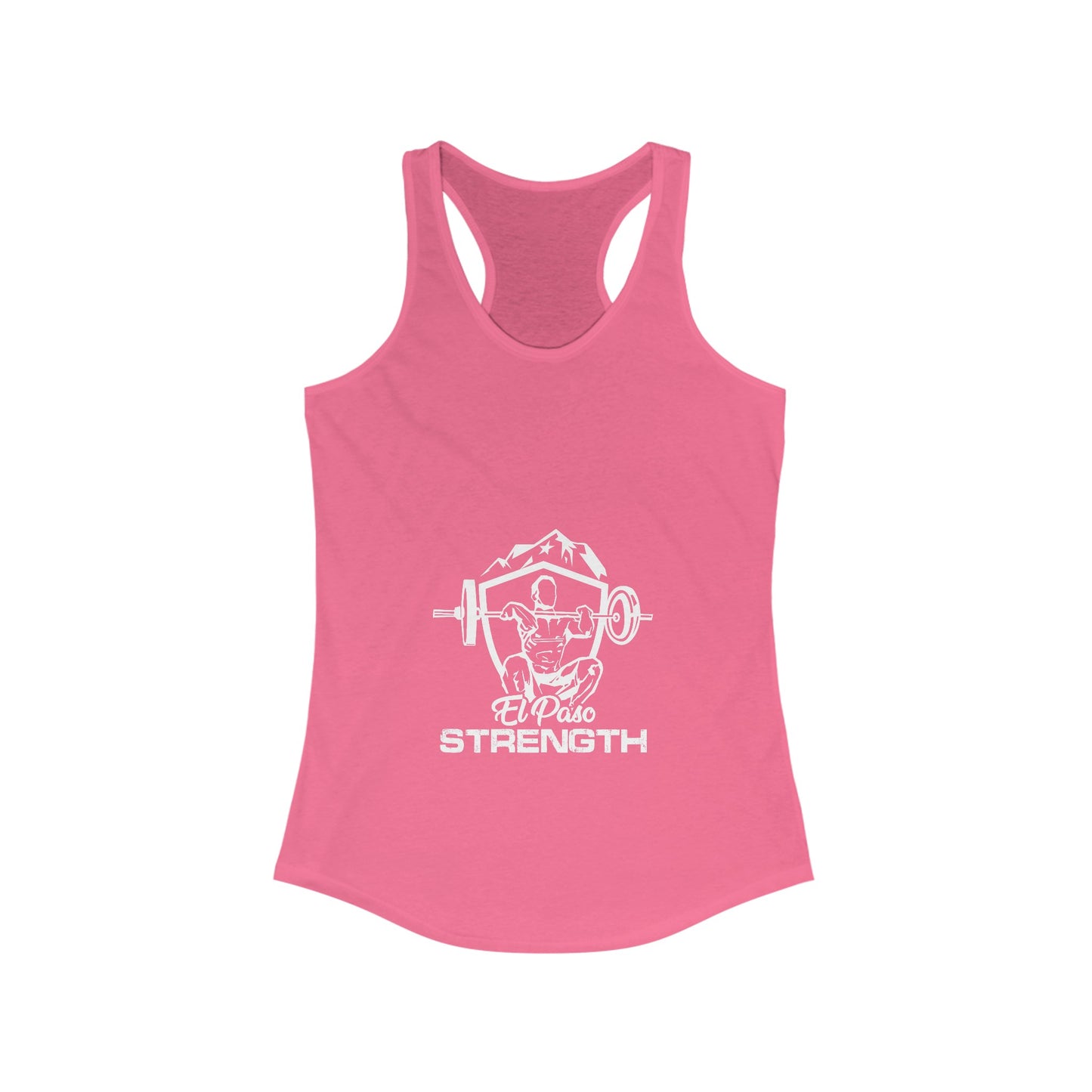 El Paso Strength Shield all White Women's Ideal Racerback Tank