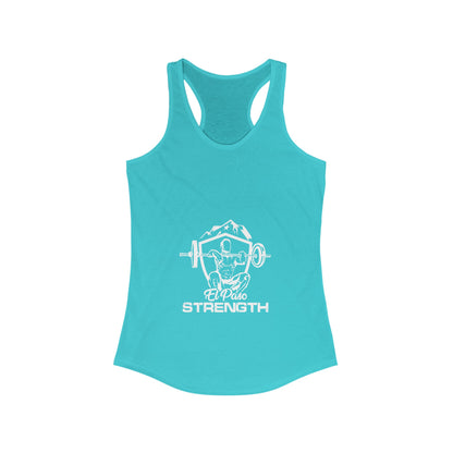 El Paso Strength Shield all White Women's Ideal Racerback Tank