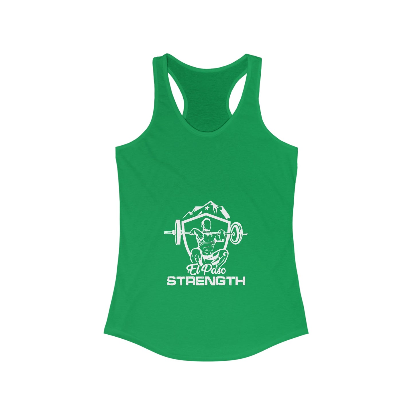 El Paso Strength Shield all White Women's Ideal Racerback Tank