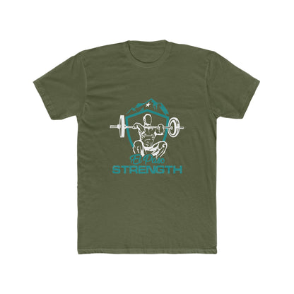 Green Shield White Star Green El Paso Strength Men's Cotton Crew Tee