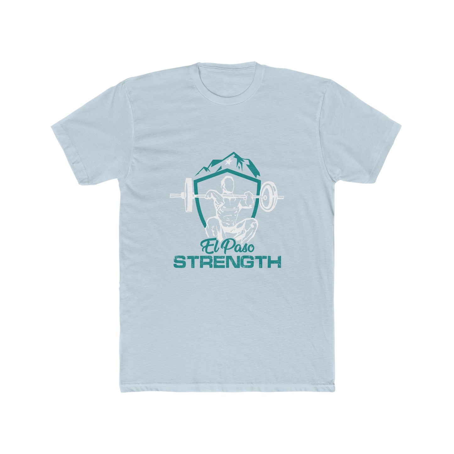 Green Shield White Star Green El Paso Strength Men's Cotton Crew Tee