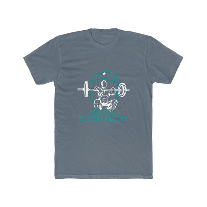 Green Shield White Star Green El Paso Strength Men's Cotton Crew Tee