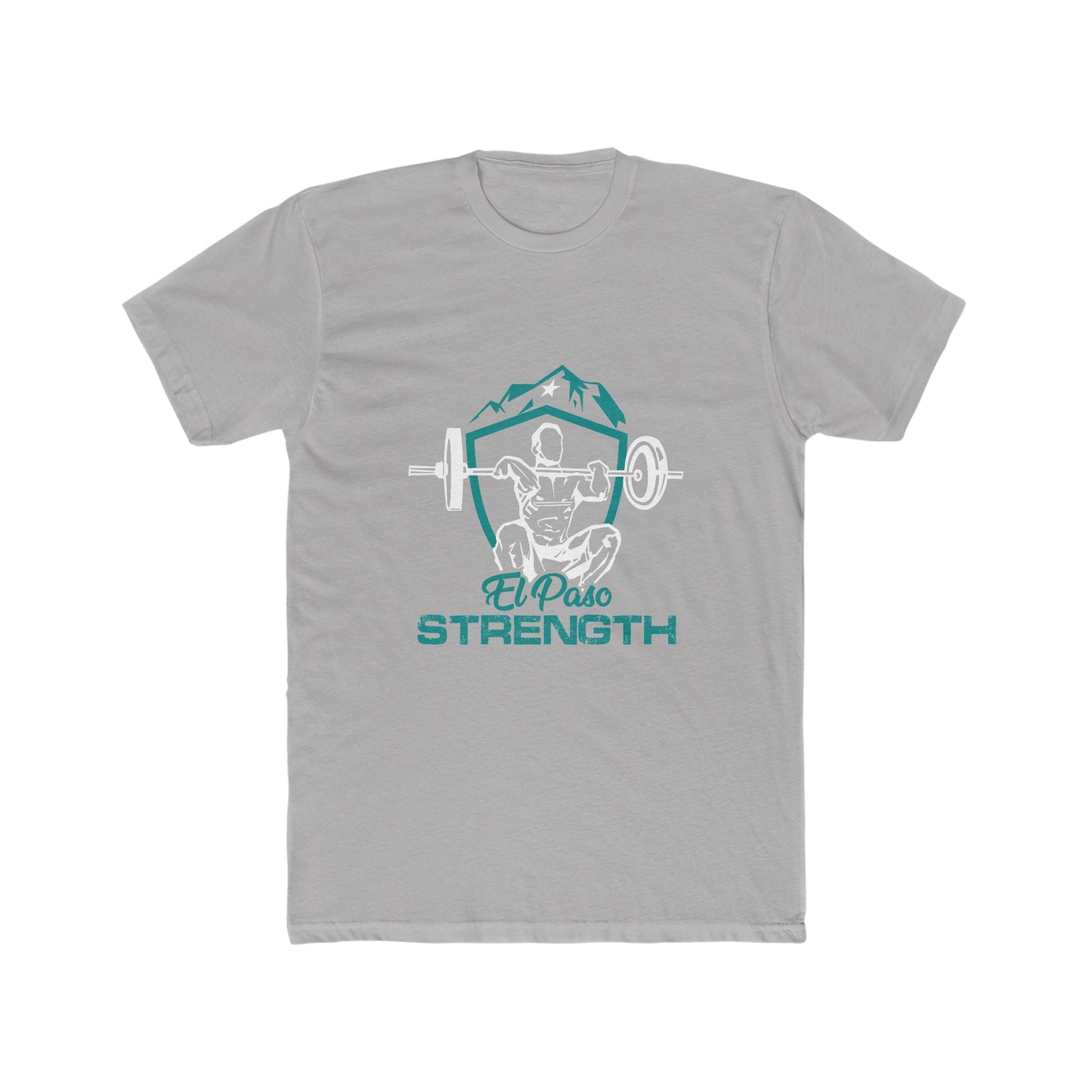 Green Shield White Star Green El Paso Strength Men's Cotton Crew Tee