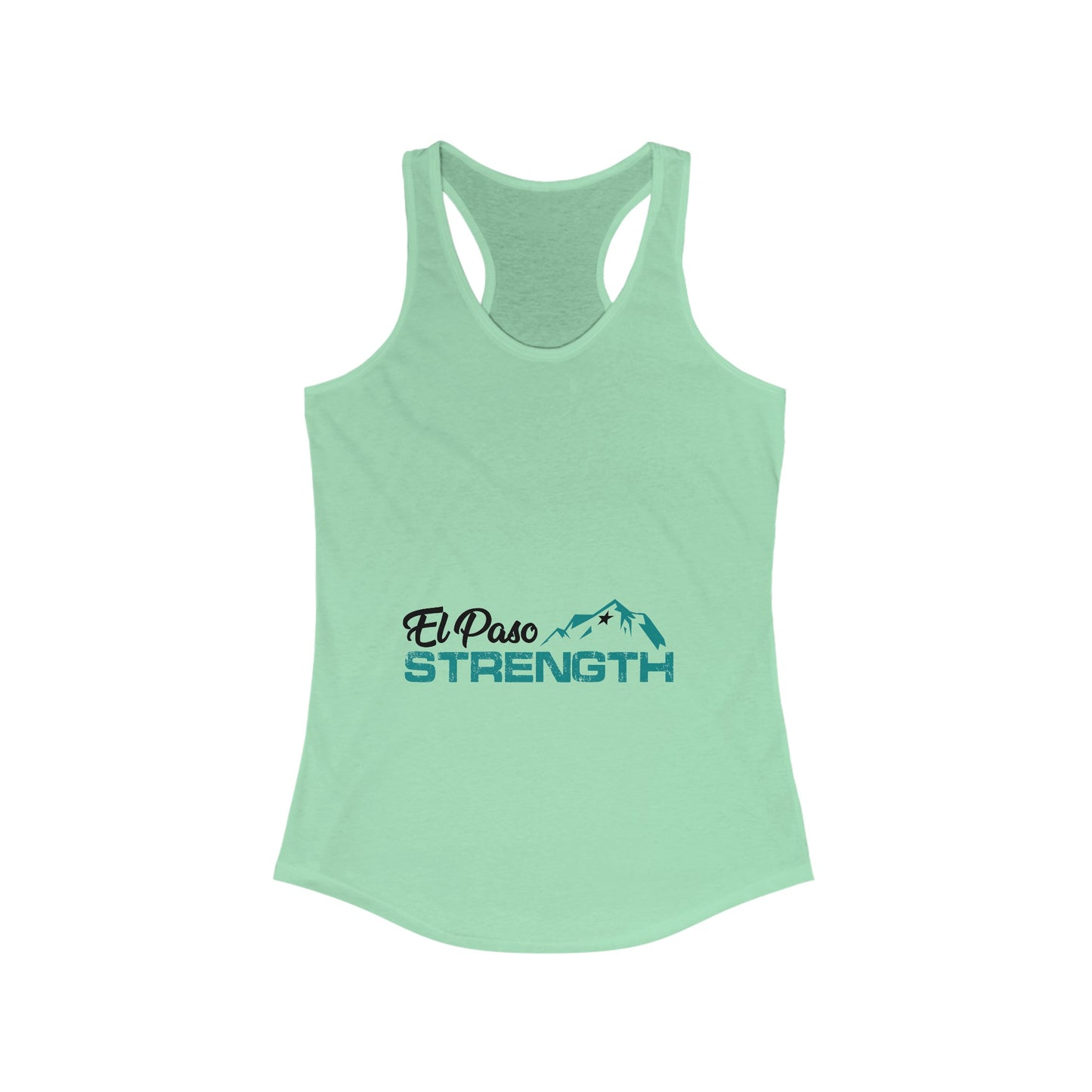 El Paso Black Green Strength Black Star Women's Ideal Racerback Tank