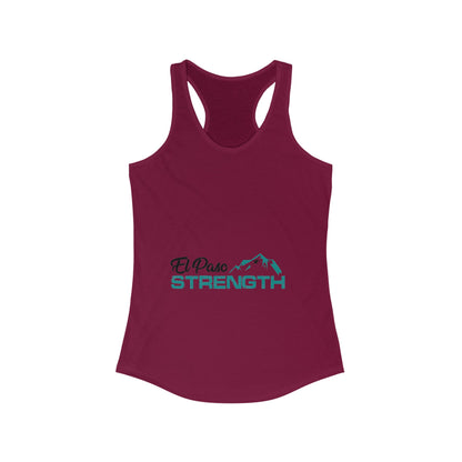 El Paso Black Green Strength Black Star Women's Ideal Racerback Tank