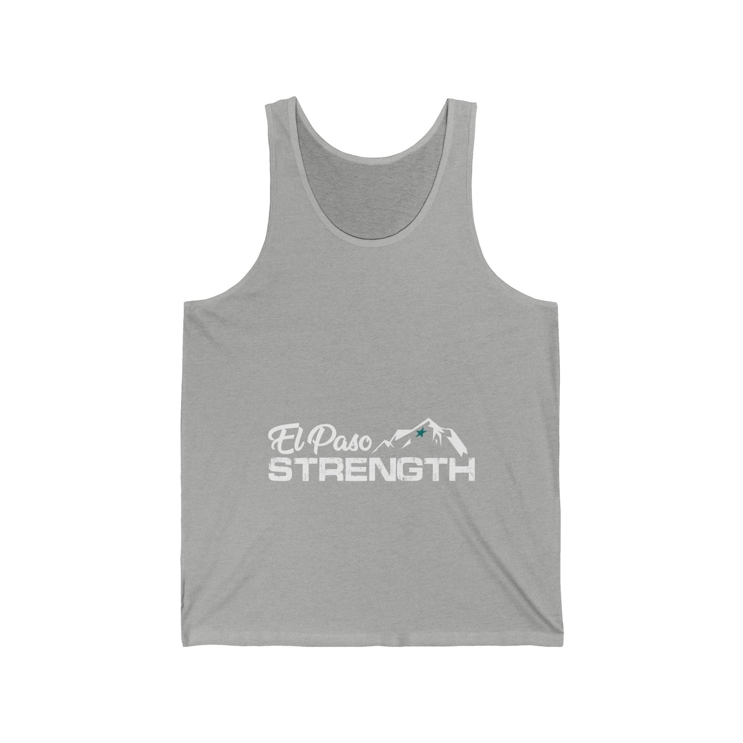 El Paso Strength White Green Star Unisex Jersey Tank