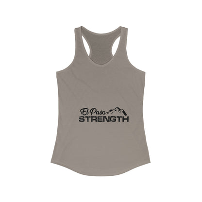 El Paso Strength mountain all Black Women's Ideal Racerback Tank