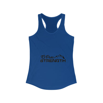 El Paso Strength mountain all Black Women's Ideal Racerback Tank