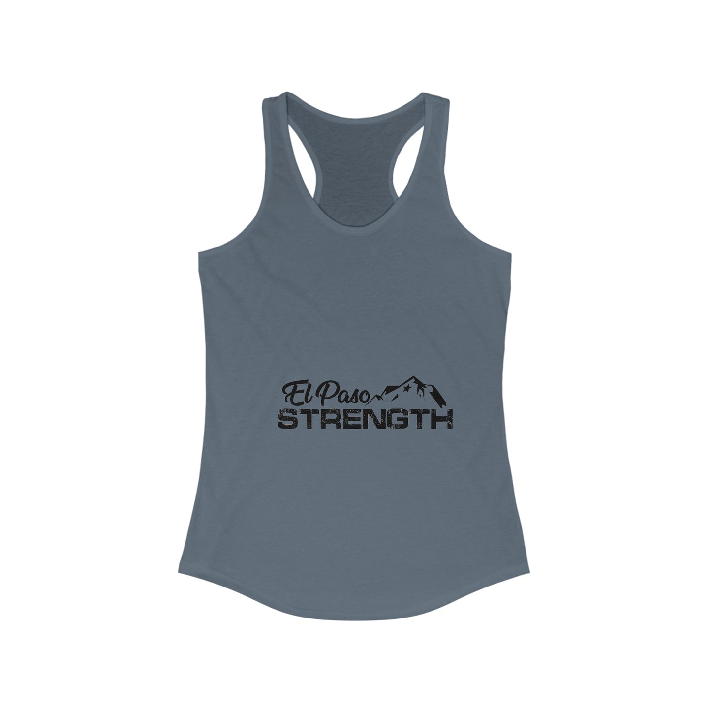 El Paso Strength mountain all Black Women's Ideal Racerback Tank