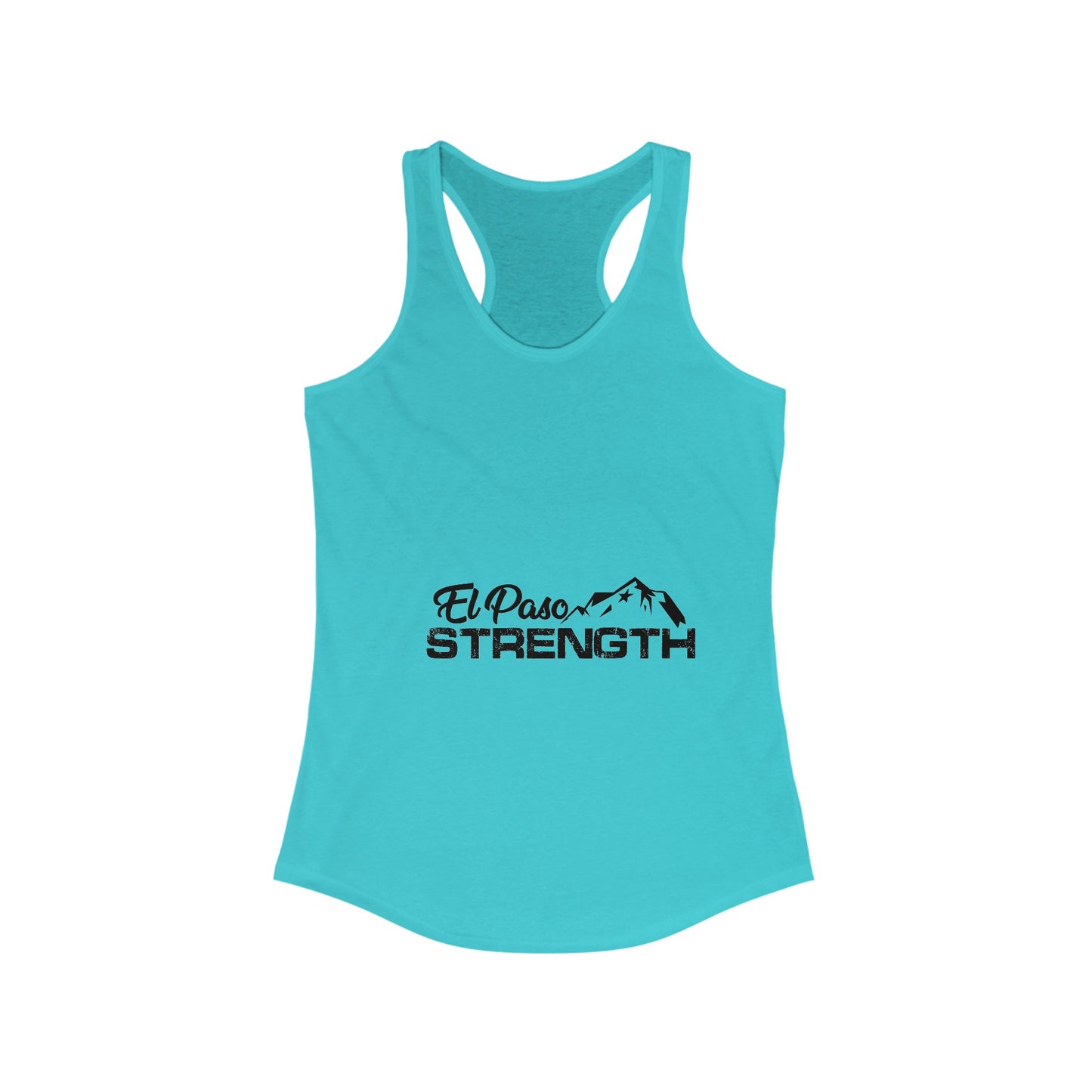 El Paso Strength mountain all Black Women's Ideal Racerback Tank