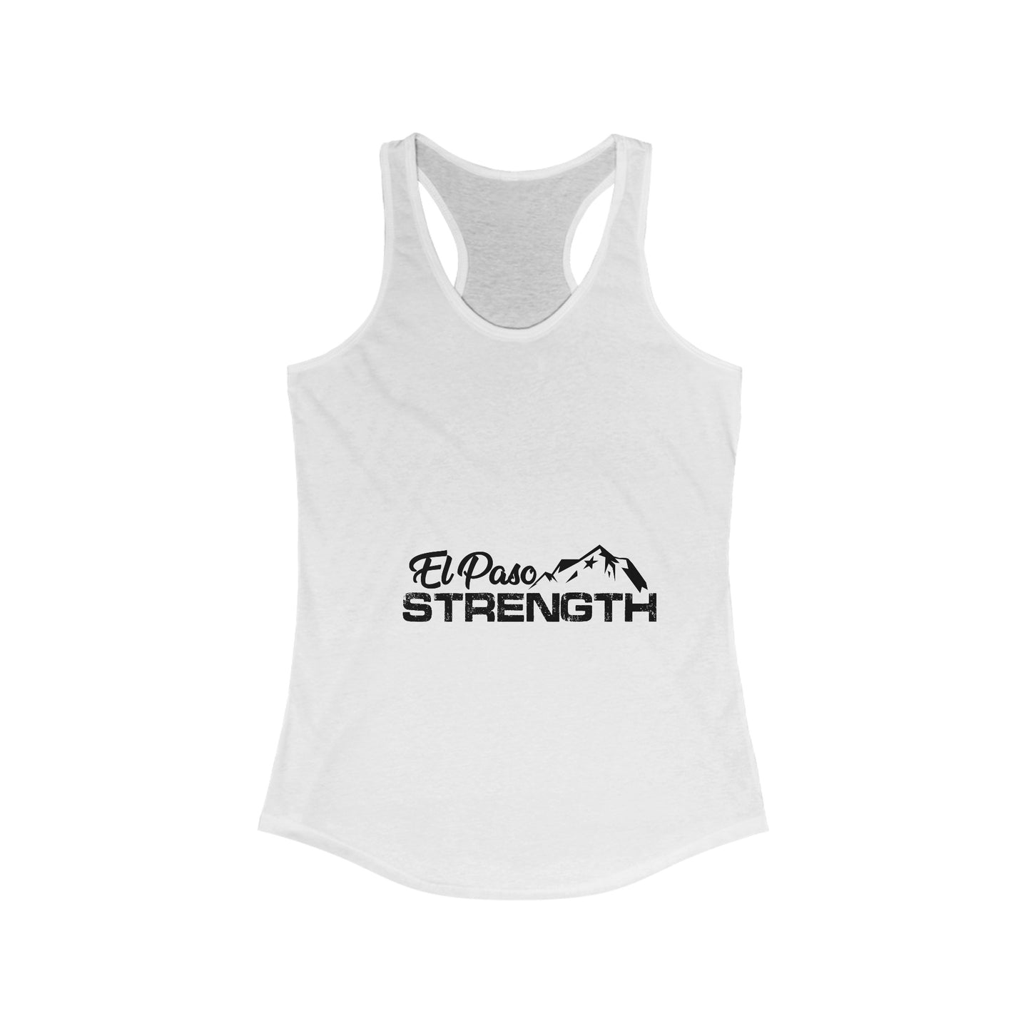 El Paso Strength mountain all Black Women's Ideal Racerback Tank