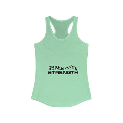 El Paso Strength mountain all Black Women's Ideal Racerback Tank