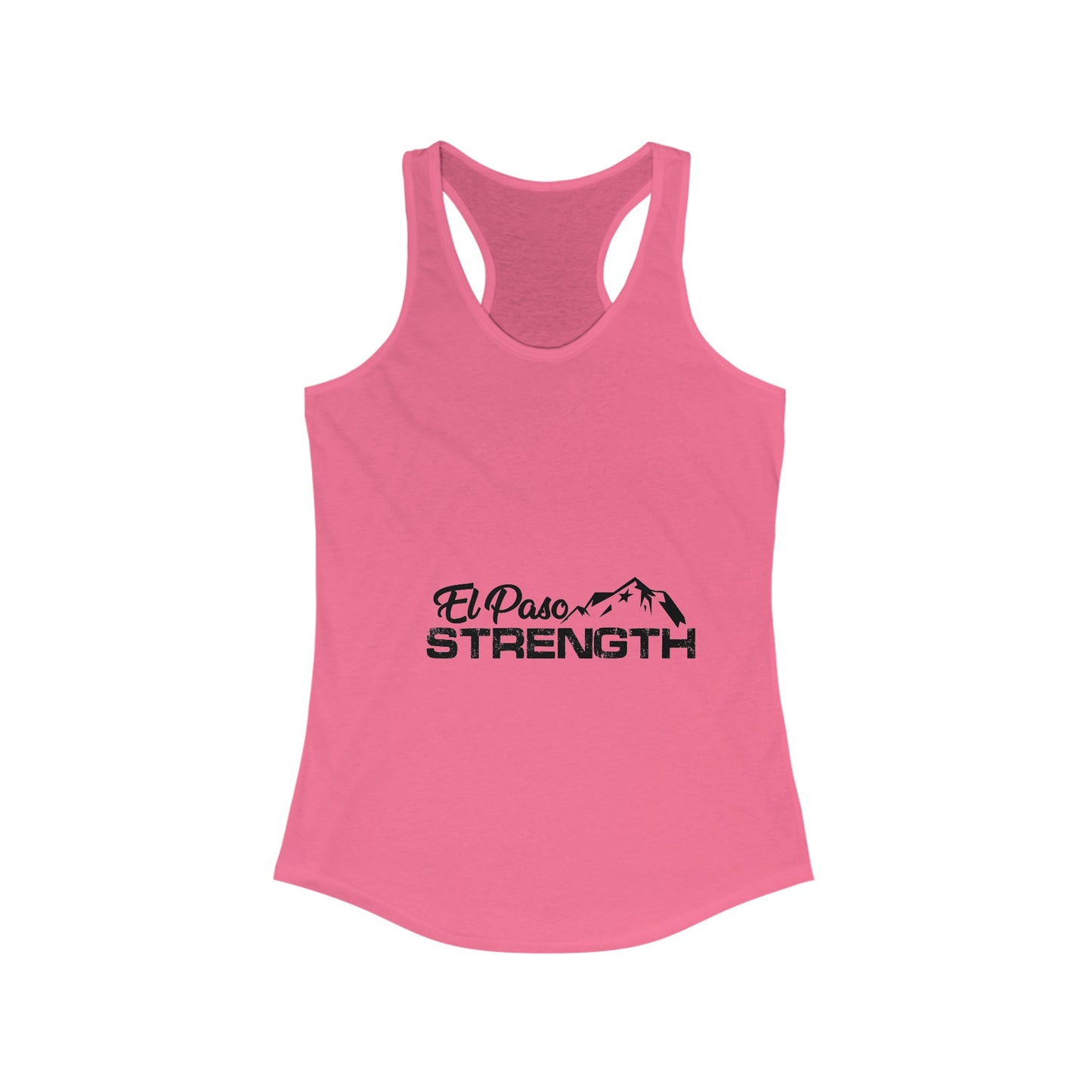 El Paso Strength mountain all Black Women's Ideal Racerback Tank