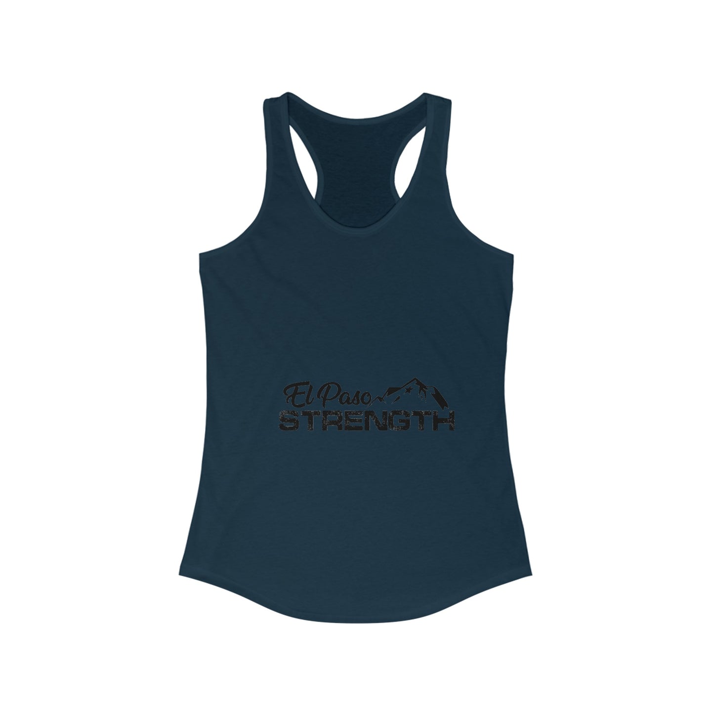 El Paso Strength mountain all Black Women's Ideal Racerback Tank