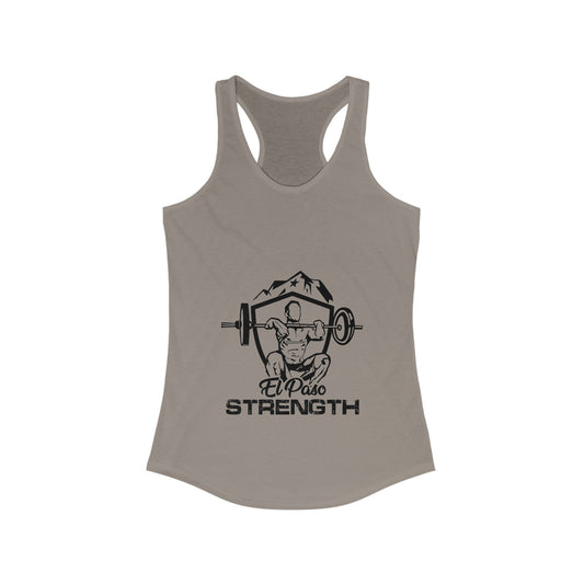 El Paso Strength Shield all black Women's Ideal Racerback Tank