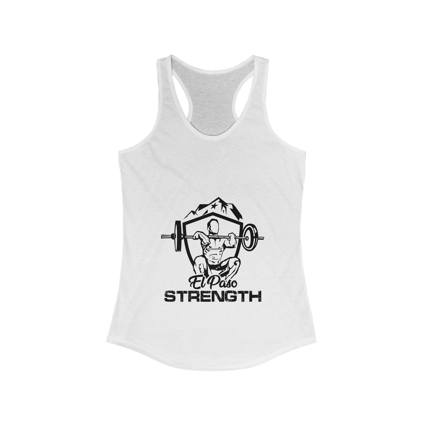 El Paso Strength Shield all black Women's Ideal Racerback Tank