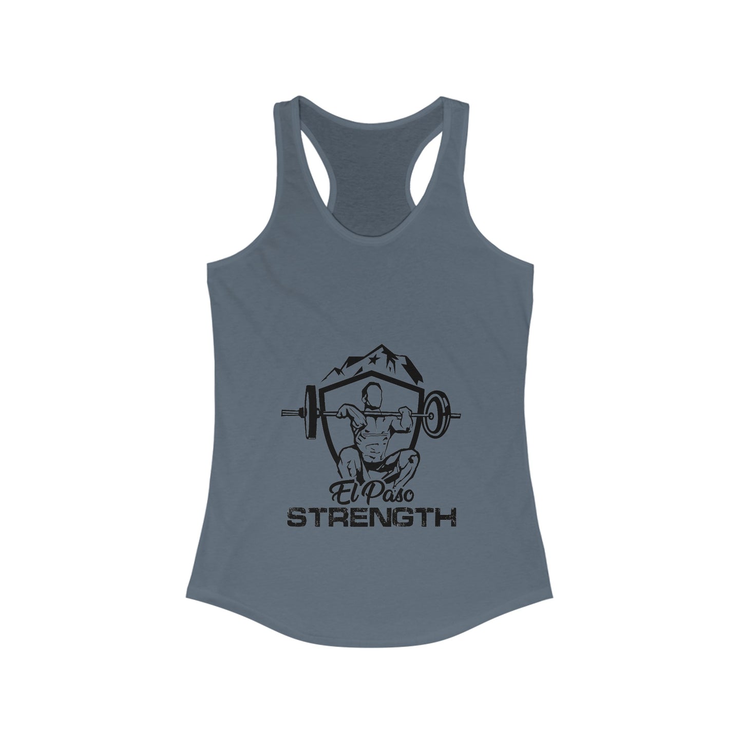 El Paso Strength Shield all black Women's Ideal Racerback Tank