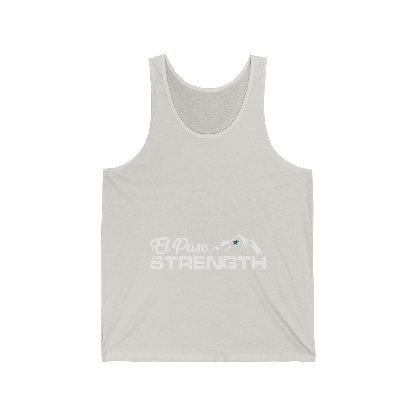 El Paso Strength White Green Star Unisex Jersey Tank