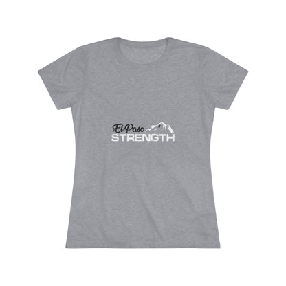 El Paso Black Strength White Shield all White Women's Triblend Tee