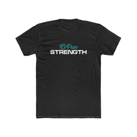 Green El Paso White Strength Men's Cotton Crew Tee