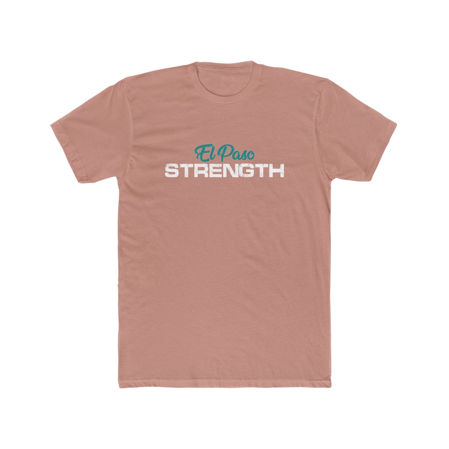 Green El Paso White Strength Men's Cotton Crew Tee