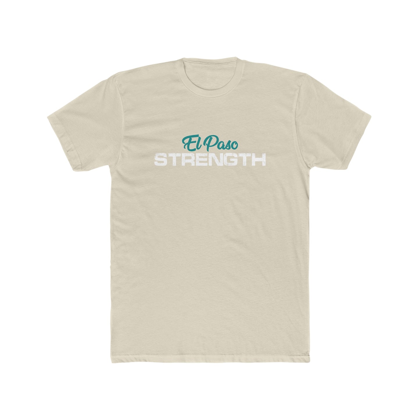 Green El Paso White Strength Men's Cotton Crew Tee