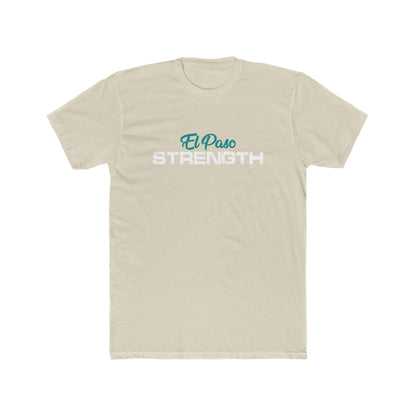 Green El Paso White Strength Men's Cotton Crew Tee