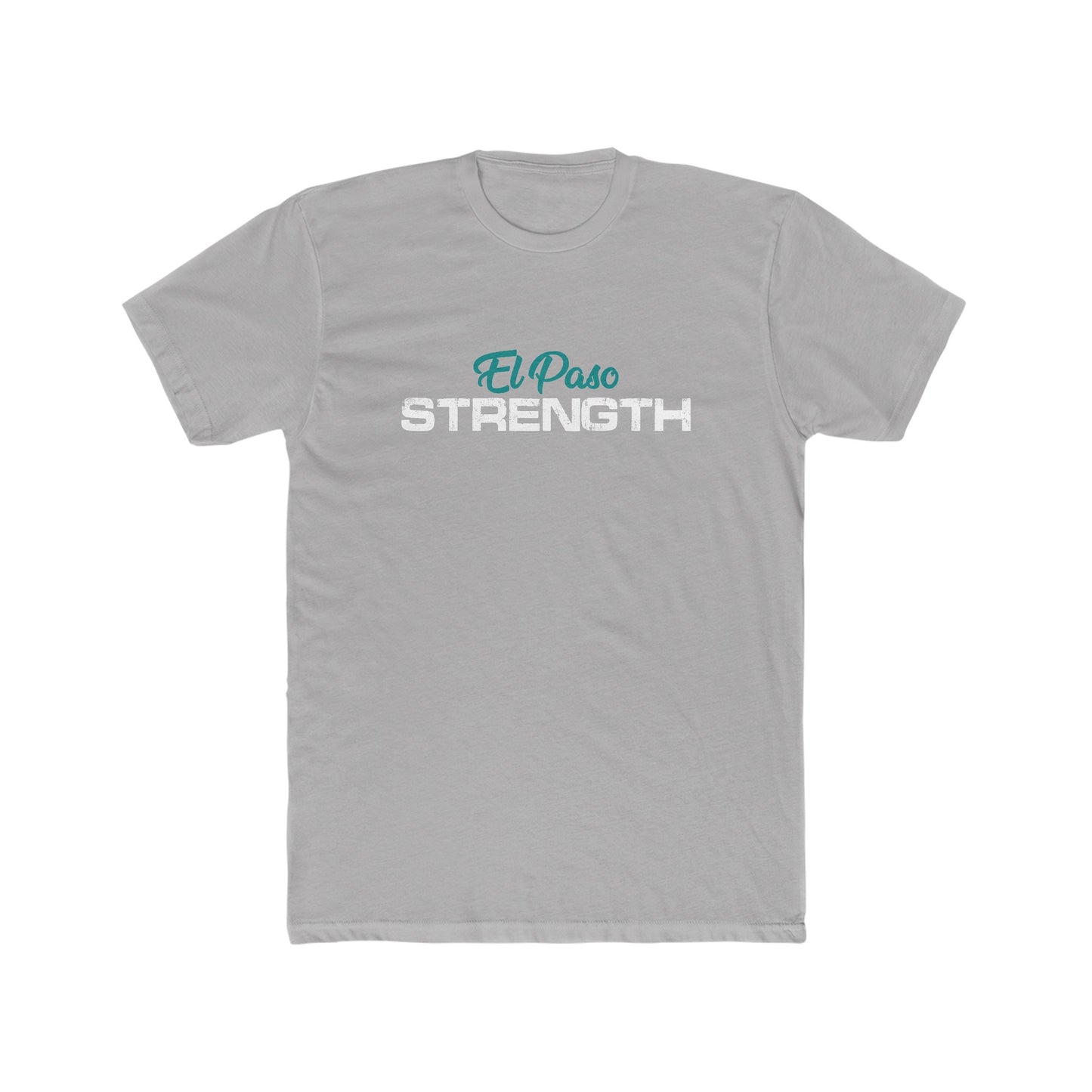 Green El Paso White Strength Men's Cotton Crew Tee