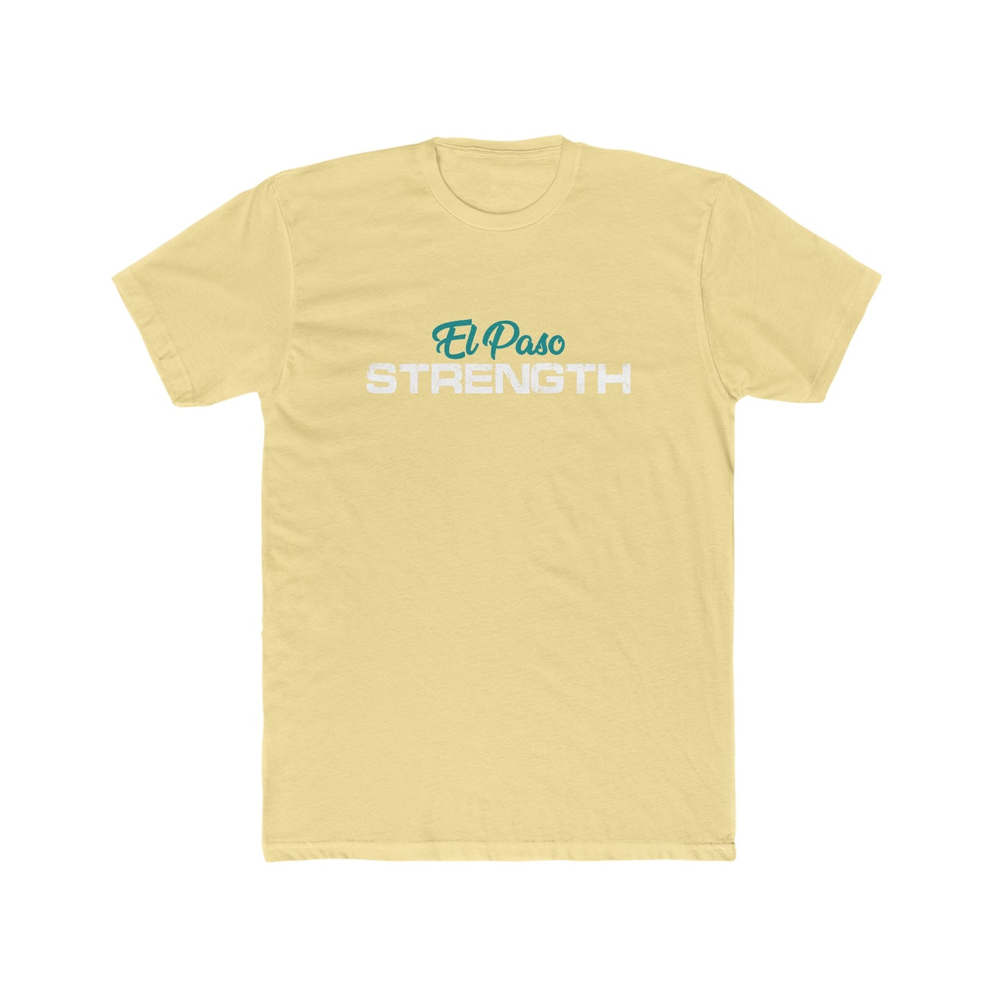 Green El Paso White Strength Men's Cotton Crew Tee