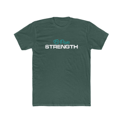 Green El Paso White Strength Men's Cotton Crew Tee