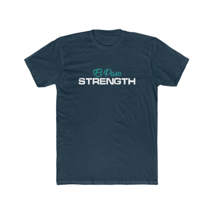 Green El Paso White Strength Men's Cotton Crew Tee