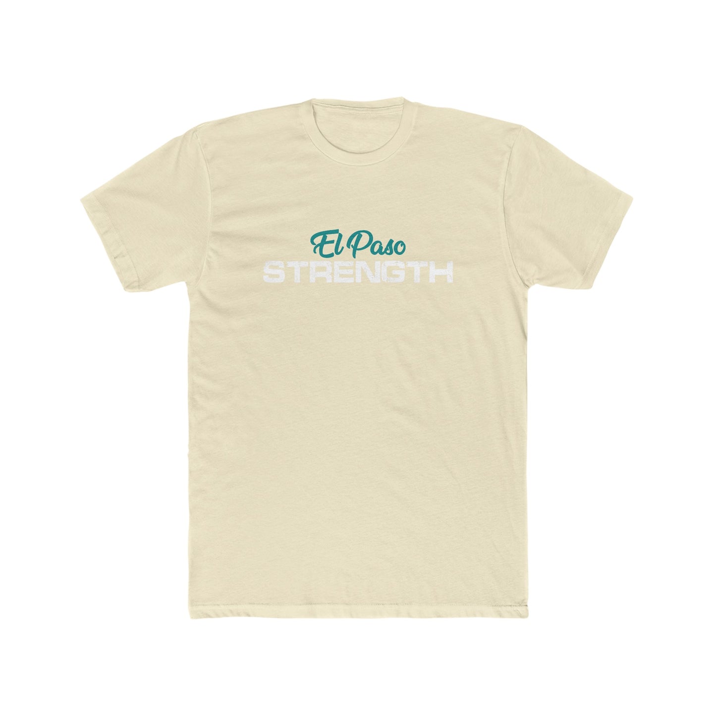 Green El Paso White Strength Men's Cotton Crew Tee