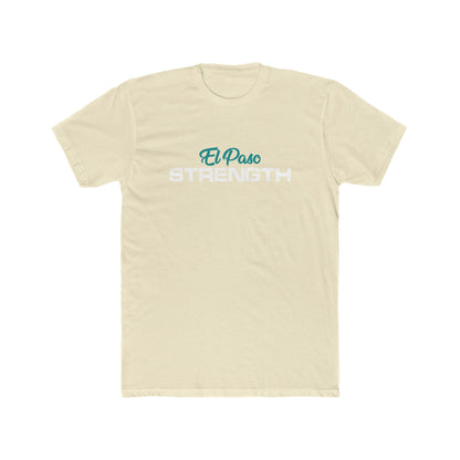 Green El Paso White Strength Men's Cotton Crew Tee