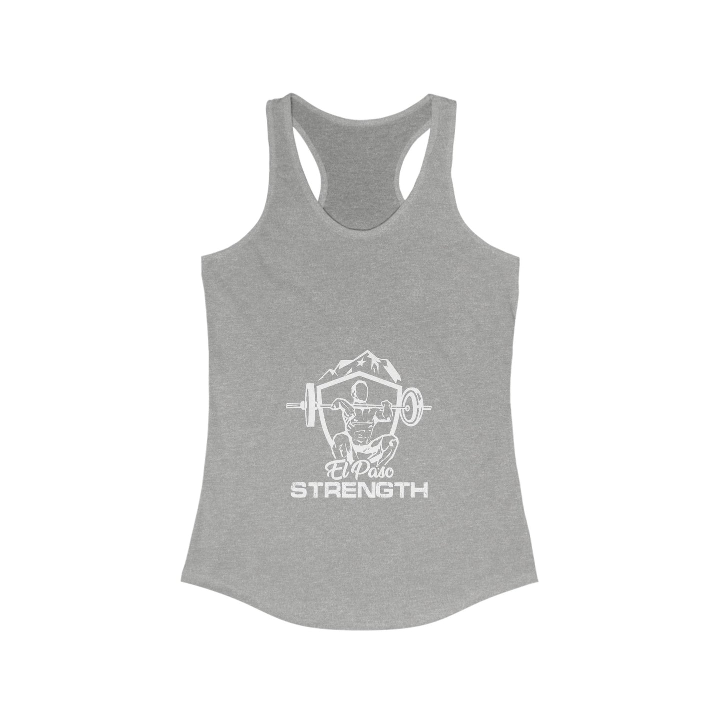 El Paso Strength Shield all White Women's Ideal Racerback Tank