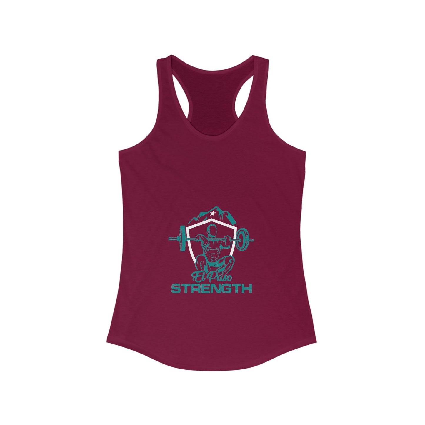 Green El Paso Strength White Shield White Star Women's Ideal Racerback Tank