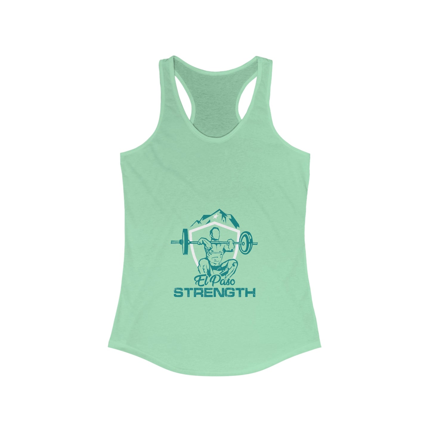 Green El Paso Strength White Shield White Star Women's Ideal Racerback Tank