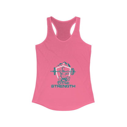 Green El Paso Strength White Shield White Star Women's Ideal Racerback Tank