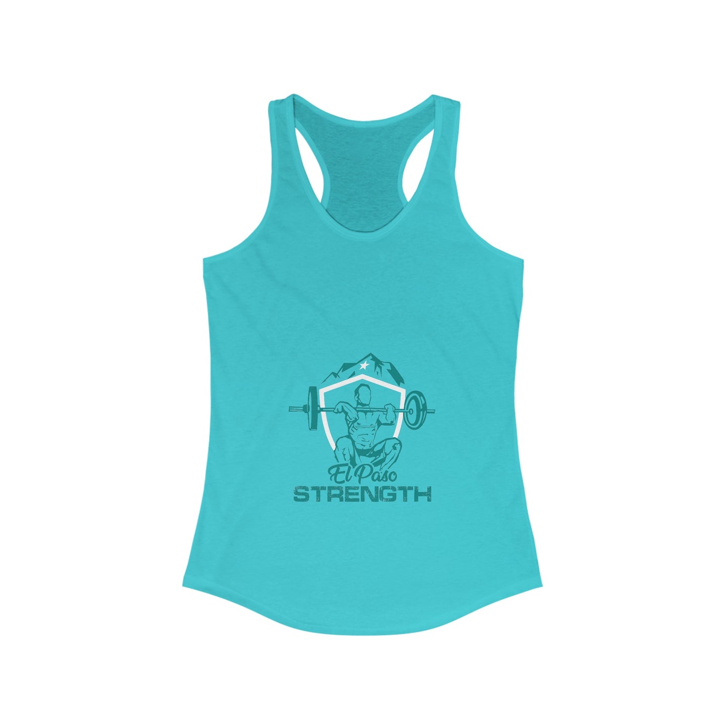 Green El Paso Strength White Shield White Star Women's Ideal Racerback Tank