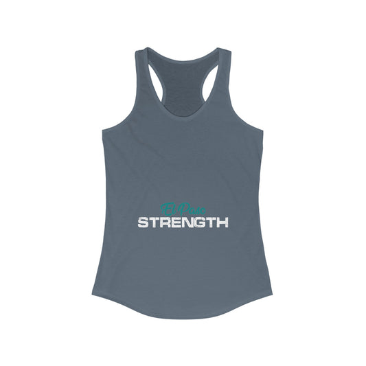 El Paso Green Strength White Women's Ideal Racerback Tank