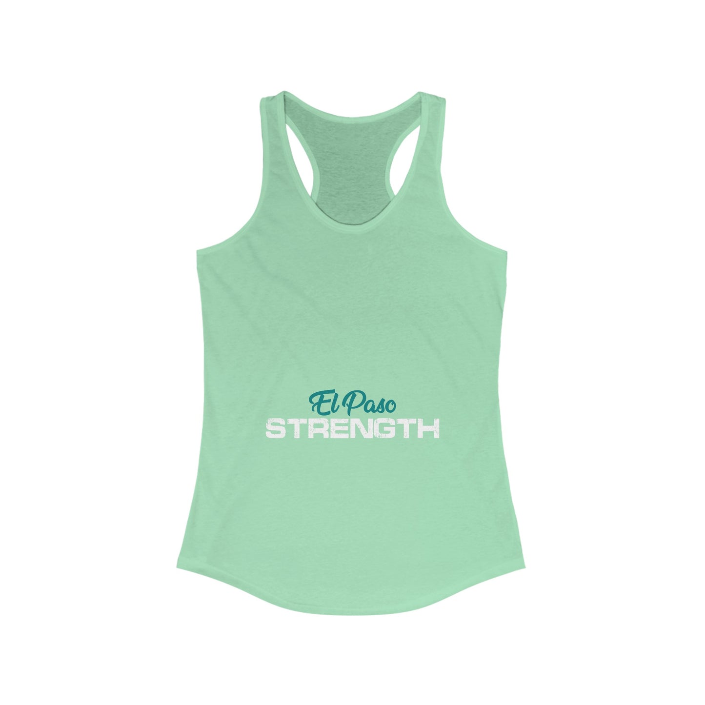 El Paso Green Strength White Women's Ideal Racerback Tank